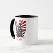 Patriotic Bald Eagle Flying Design Tasse (Vorderseite Links)
