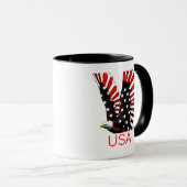 Patriotic Bald Eagle Flying Design Tasse (VorderseiteRechts)