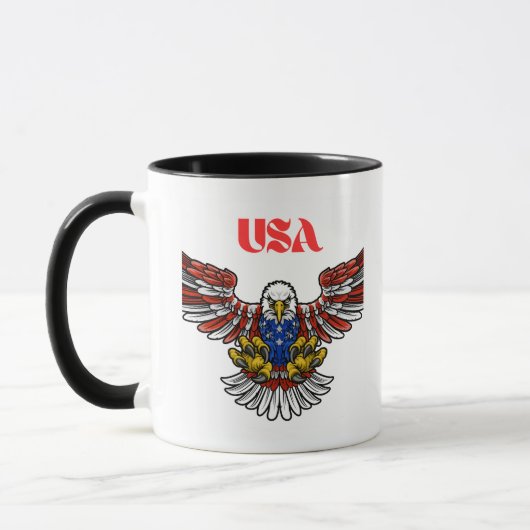 Patriotic Bald Eagle Flying Design Tasse (Links)