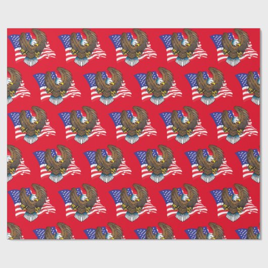 Patriotic Bald Eagle Geschenkpapier (Flach)