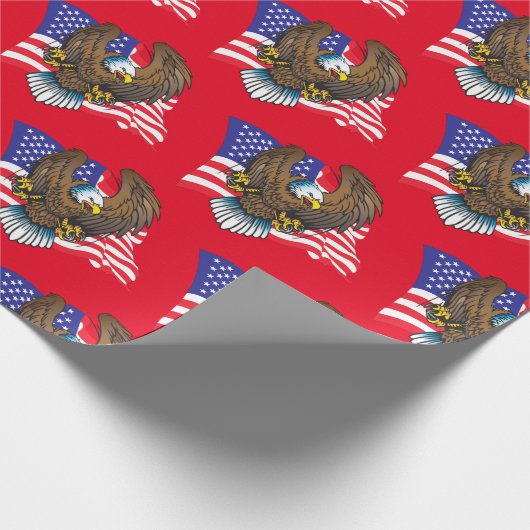Patriotic Bald Eagle Geschenkpapier (Ecke)