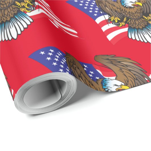 Patriotic Bald Eagle Geschenkpapier (Rolleneckpunkt)
