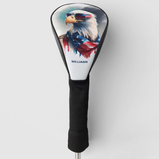 Patriotic Bald Eagle Golf Headcover (Vorderseite)