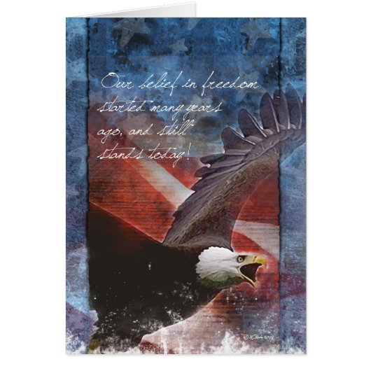 Patriotic Bald Eagle im Flug dank You Card (Vorne)