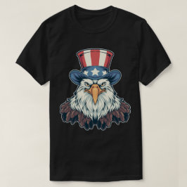 Patriotic Bald Eagle in Uncle Sam Hat T-Shirt