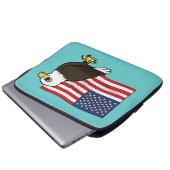 Patriotic Bald Eagle Laptopschutzhülle (Vorne Knopf)