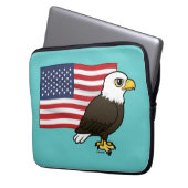 Patriotic Bald Eagle Laptopschutzhülle (Vorderseite Links)