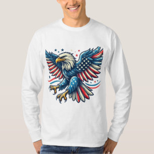Patriotic Bald Eagle mit amerikanischem Flaggendes T-Shirt