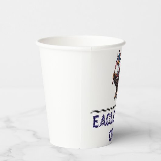 Patriotic Bald Eagle mit amerikanischer Flagge - 4 Pappbecher (Rechts)