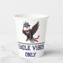 Patriotic Bald Eagle mit amerikanischer Flagge - 4 Pappbecher