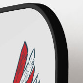 Patriotic Bald Eagle mit amerikanischer Flagge Pickleball Schläger (Linke Seite)