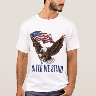 Patriotic Bald Eagle mit amerikanischer Flagge - " T-Shirt
