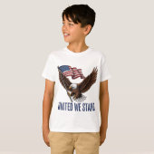 Patriotic Bald Eagle mit amerikanischer Flagge T-Shirt (Vorne ganz)