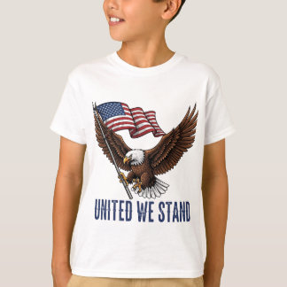 Patriotic Bald Eagle mit amerikanischer Flagge T-Shirt