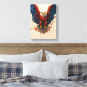 Patriotic Bald Eagle mit Red Blue Spritzer Art Leinwanddruck (Insitu (Schlafzimmer))
