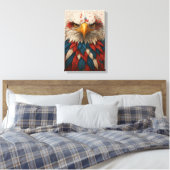 Patriotic Bald Eagle mit Red White Blue Feathers Leinwanddruck (Insitu (Schlafzimmer))