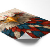 Patriotic Bald Eagle mit Red White Blue Feathers Poster (Ecke)