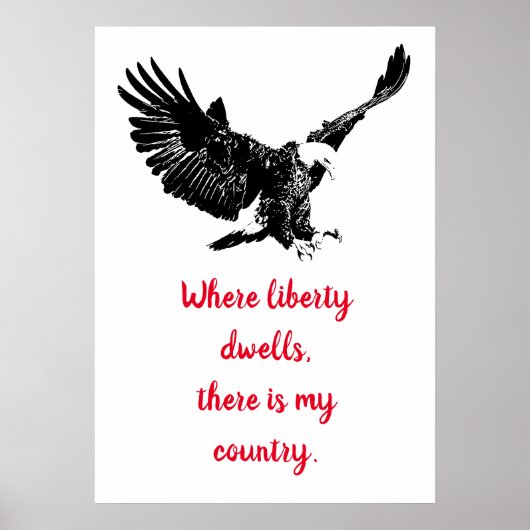 Patriotic Bald Eagle Motivierend USA Liberty Poster (Vorne)