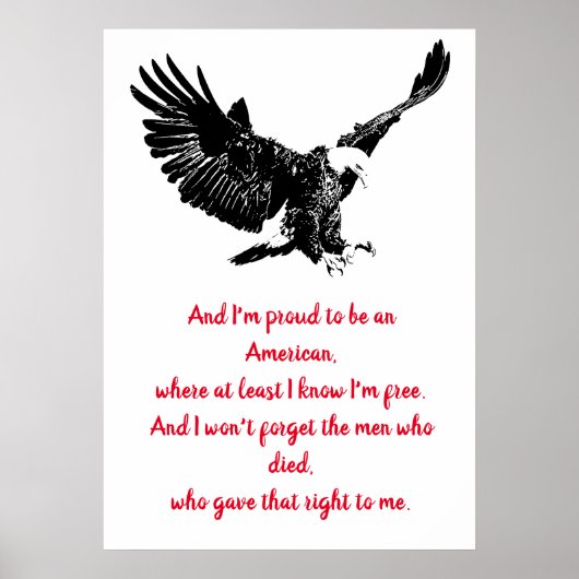 Patriotic Bald Eagle Motivierend USA Proud Poster (Vorne)