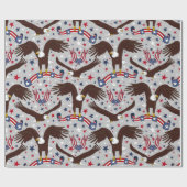 Patriotic Bald Eagle Packpapier (Flach)