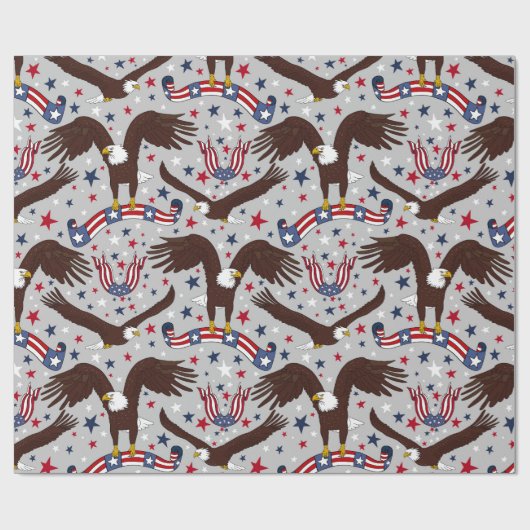 Patriotic Bald Eagle Packpapier (Flach)
