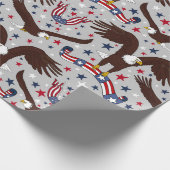 Patriotic Bald Eagle Packpapier (Ecke)
