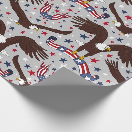 Patriotic Bald Eagle Packpapier (Ecke)