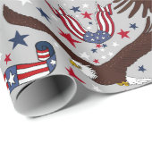 Patriotic Bald Eagle Packpapier (Rolleneckpunkt)