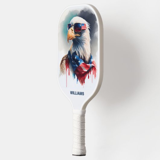 Patriotic Bald Eagle Pickleball Schläger (Links)