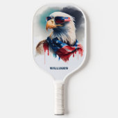 Patriotic Bald Eagle Pickleball Schläger (Vorderseite)
