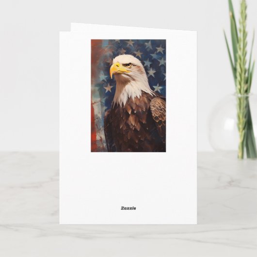 Patriotic Bald Eagle Portrait Birthday Card Karte (Rückseite)