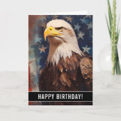 Patriotic Bald Eagle Portrait Birthday Card Karte (Vorderseite)