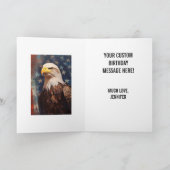Patriotic Bald Eagle Portrait Birthday Card Karte (Innenseite)