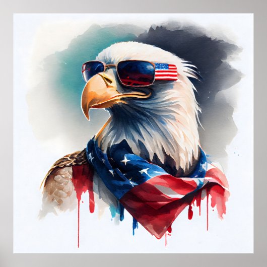 Patriotic Bald Eagle Poster (Vorne)