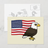 Patriotic Bald Eagle Postkarte (Vorne/Hinten)