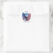 Patriotic Bald Eagle Stars Streifen Red White Blue Runder Aufkleber (Tasche)