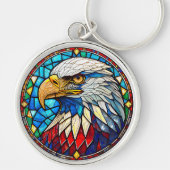 Patriotic Bald Eagle Stettle Glass Schlüsselanhänger (Vorne)