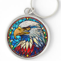Patriotic Bald Eagle Stettle Glass