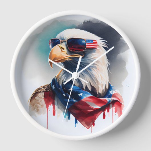 Patriotic Bald Eagle Uhr (Vorderseite)