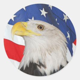 Patriotic Bald Eagle und American Flag Sticker