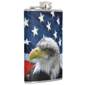 Patriotic Bald Eagle und die amerikanische Flagge Flachmann (Rechts)