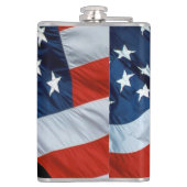 Patriotic Bald Eagle und die amerikanische Flagge Flachmann (Rückseite)