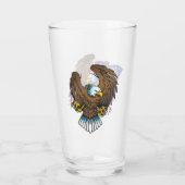 Patriotic Bald Eagle und Flag Glas (Rückseite)