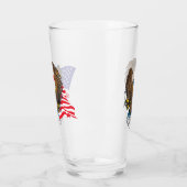 Patriotic Bald Eagle und Flag Glas (Links)