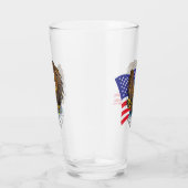 Patriotic Bald Eagle und Flag Glas (Rechts)