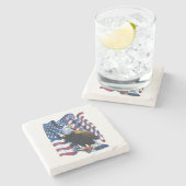 Patriotic Bald Eagle Untersetzer (Seitenansicht)