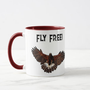 Patriotic Bald Eagle USA Flying Free Nature Art Tasse