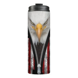 Patriotic Bald Eagle Zipper USA Flag Thermosbecher