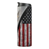 Patriotic Bald Eagle Zipper USA Flag Thermosbecher (Nach rechts gedreht)