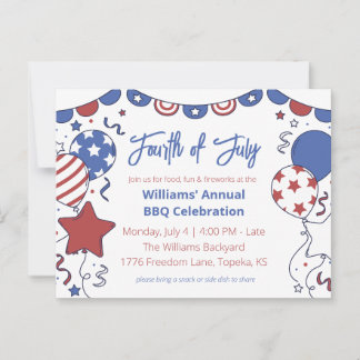 Patriotic Balloons Amerikanische Unabhängigkeitsta Postkarte